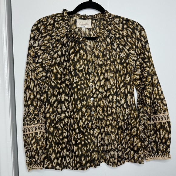 Cleobella Alicia Blouse Long Sleeve Organic Cotton Pattern - Small NWT - Picture 3 of 10